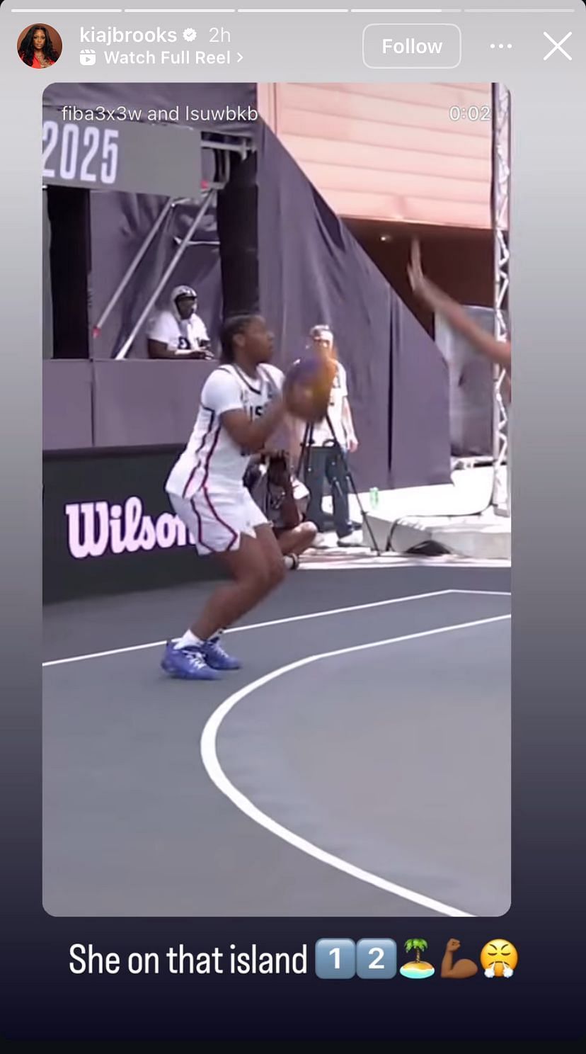 Flau'jae Johnson's mom Kia Brooks drops 4-word reaction to Mikaylah Williams' outstanding performance at 3x3 basketball - Image source: Instagram/kiajbrooks
